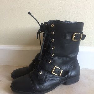 Arturo Chiang Black boots with gold detail size 8